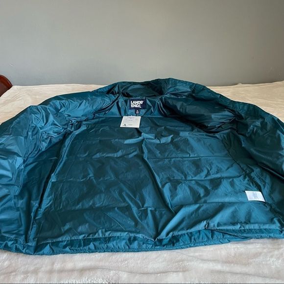 Lands end turquoise puffer midi jacket - Picture 8 of 12